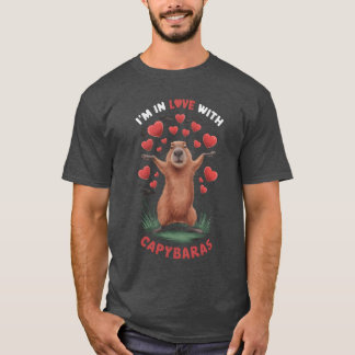 T-shirt Amour de coeur amoureux du capybara drôle