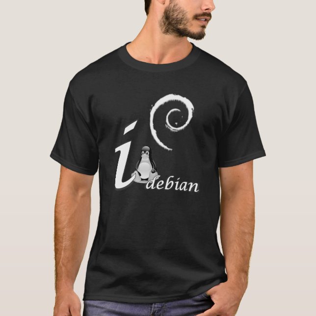 T-shirt Amour de Debian - thème frais de glace (Devant)
