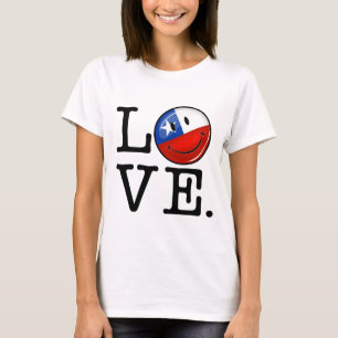 T-shirt Amour de drapeau chilien de sourire du Chili