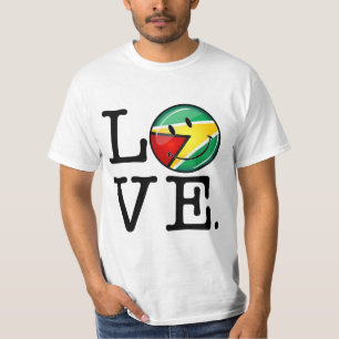 T-shirt Amour de drapeau guyanais de sourire de la Guyane