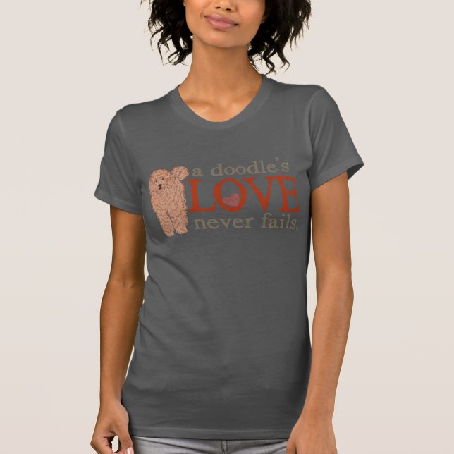 T-shirt Amour de griffonnage - abricot GoldenDoodle (Devant)