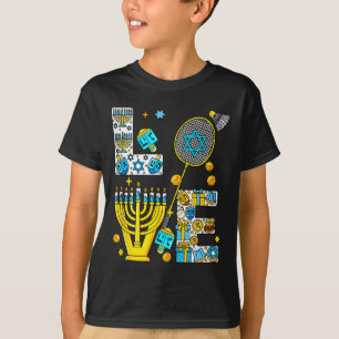 T-shirt Amour de Hanukkah Menorah Costume Amateur de Badmi