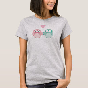 T-shirt AMOUR DE HIBOU : : fille molle + garçon