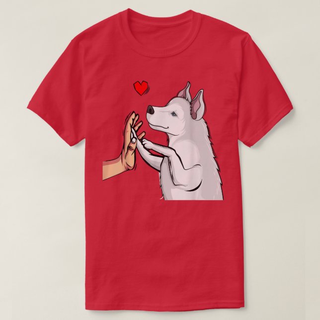T-shirt Amour de Husky blanc Maman de chien mignon Filles  (Design devant)