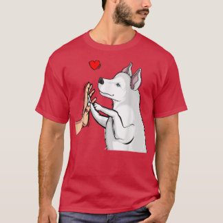 T-shirt Amour de Husky blanc Maman de chien mignon Filles