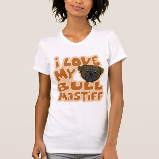 T-shirt Amour de Kawaii I mon Bullmastiff Brindle