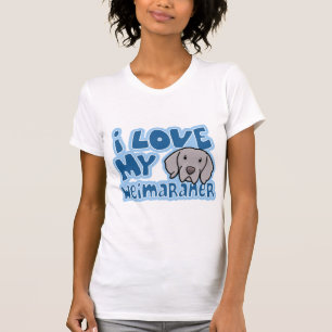 T-shirt Amour de Kawaii I mon Weimaraner