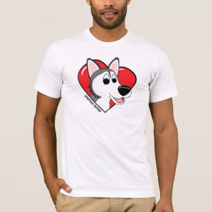 T-shirt Amour de la bande dessinée I mon chien de traîne