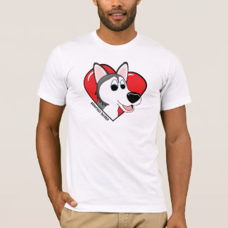 T-shirt Amour de la bande dessinée I mon chien de traîneau
