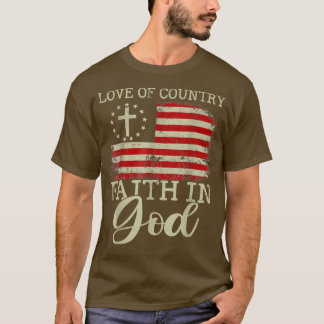 T-shirt Amour De La Foi Du Pays En Dieu 4 juillet Patrioti