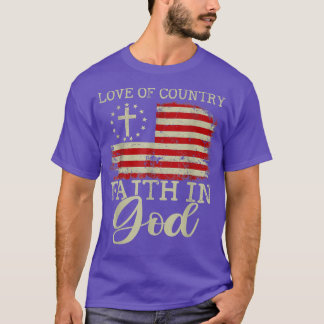 T-shirt Amour De La Foi Du Pays En Dieu 4 juillet Patrioti