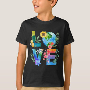 T-shirt Amour de la Journée de la Terre Floral Journée de