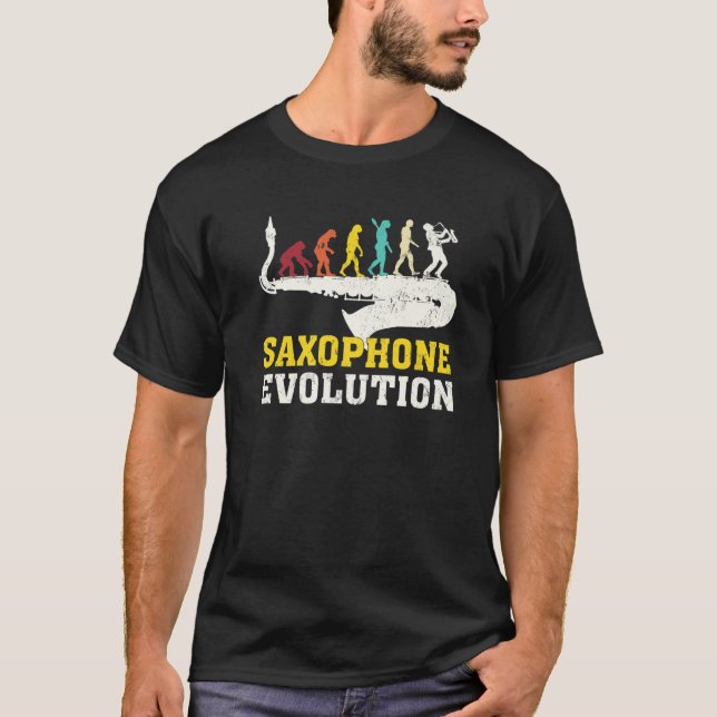 T-shirt Amour De La Musique Saxophone Pour L'Évolution Sax (Devant)