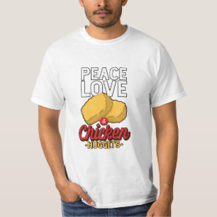 T-shirt Amour De La Paix Et Nuggets De Poulet Frigés Amour