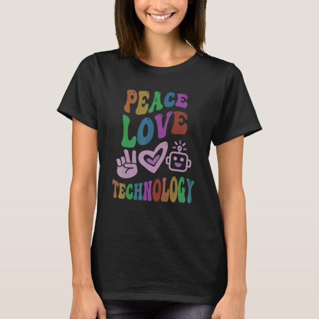 T-shirt AMOUR DE LA PAIX TECHNOLOGIE Professeur d'ordinate (Devant)
