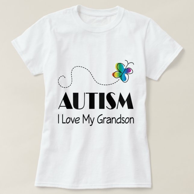 T-shirt Amour de l'autisme I mon petit-fils (Design devant)