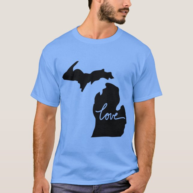 T-shirt Amour de l'état du Michigan Surdimensionné (Devant)