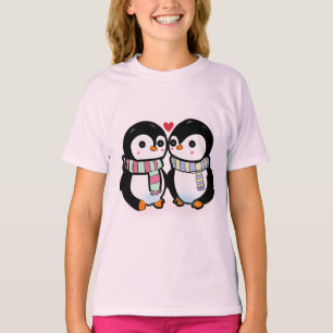 T-shirt Amour de manchot personnalisé d'hiver