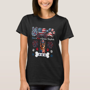 T-shirt Amour de Paix Bergers Allemands 4 Juillet Propriét