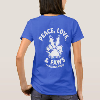 T-shirt Amour de Paix et de Pattes Vibes Positives Amateur