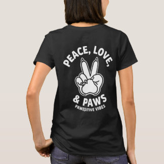 T-shirt Amour de Paix et de Pattes Vibes Positives Amateur
