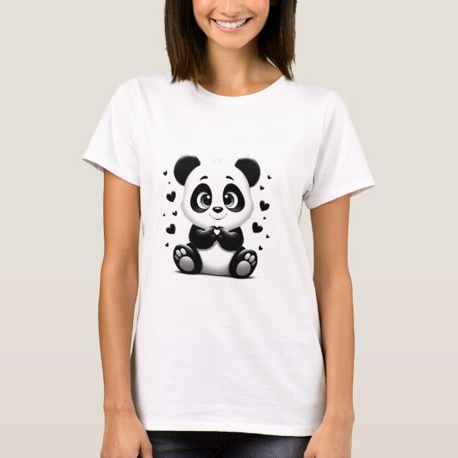 T-shirt Amour de Panda au Cœur (Devant)