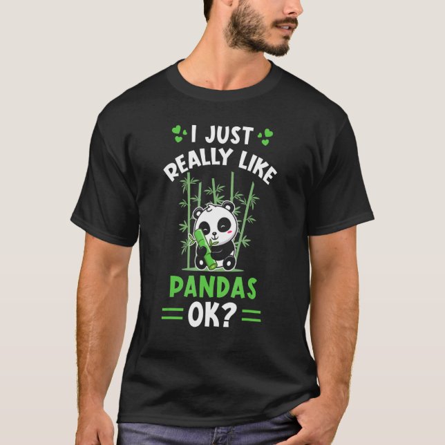 T-shirt Amour de Panda  J'aime vraiment beaucoup les panda (Devant)