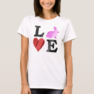 T-shirt Amour de Pâques avec Coeur et Lapin