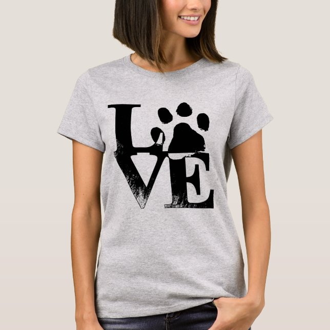 T-shirt Amour de patte de chien (Devant)