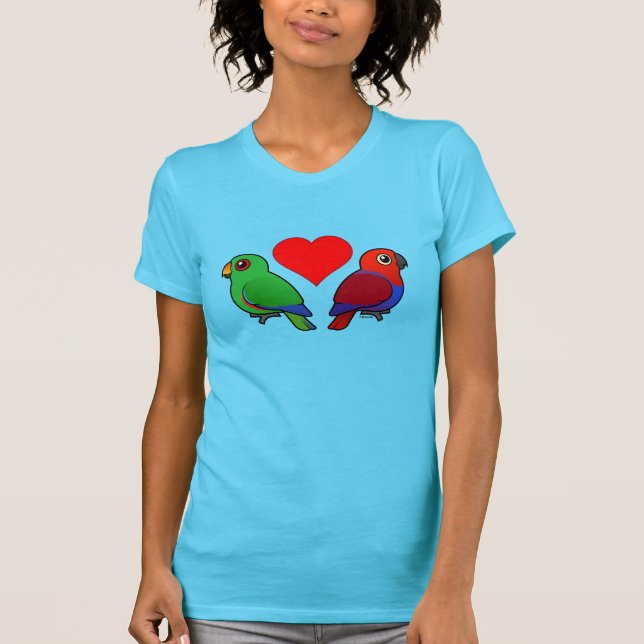 T-shirt Amour de perroquet d'Eclectus (Devant)