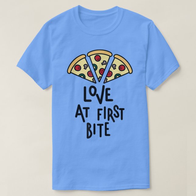 T-shirt Amour de pizza première bouchée  (Design devant)