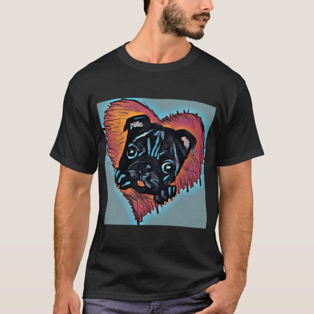 T-shirt Amour de Pug (Devant)