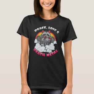 T-shirt Amour de Raton laveur arc-en-ciel Métal Musique Ro