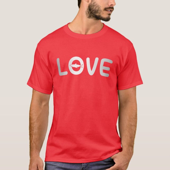 T-shirt amour de requin drôle (Devant)