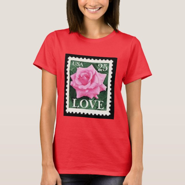 T-shirt Amour de rose rose (Devant)