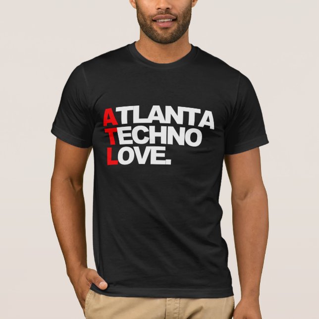 T-shirt Amour de techno d'Atlanta (noir) (Devant)