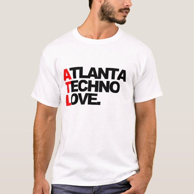 T-shirt Amour de techno d'Atlanta (valeur blanche) (Devant)