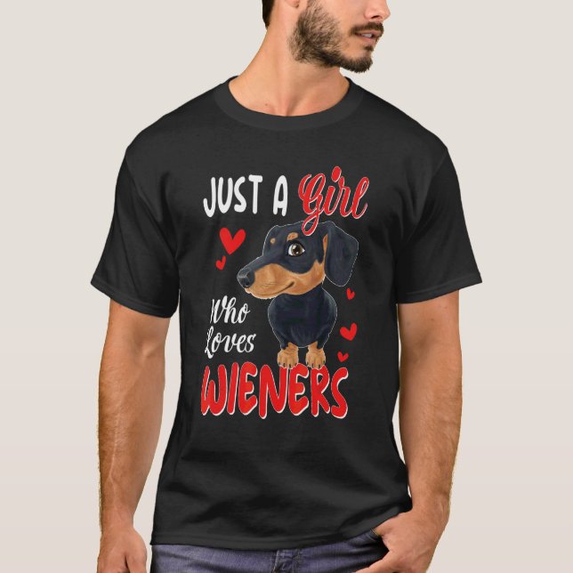 T-shirt Amour de Teckel pour les Chiens (Devant)