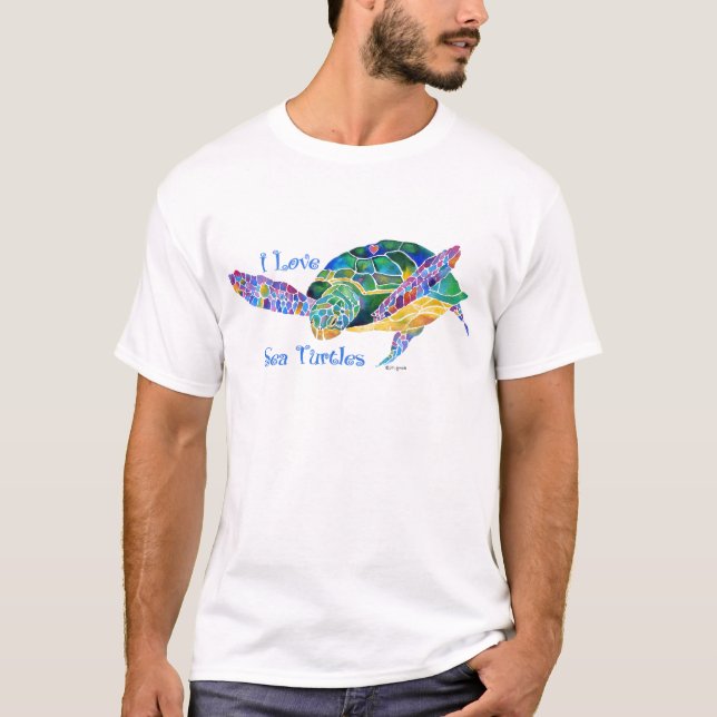 T-shirt Amour de tortue de mer une tortue (Devant)