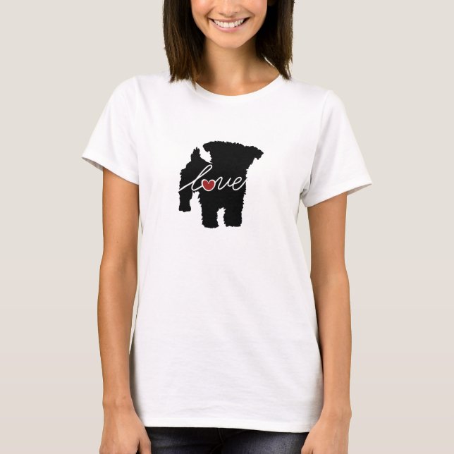 T-shirt Amour de Yorkiepoo (Yorkie/caniche) (Devant)