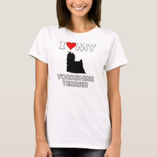 T-shirt Amour de Yorkshire Terrier I ma chemise de coeur
