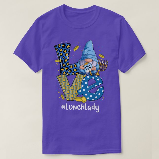 T-shirt Amour Déjeuner Lady Leopard Gnome Heureux Chanukah (Design devant)