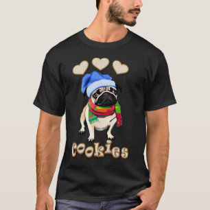 T-shirt Amour des cookies /Pug aime les cookies/ Pug drôle