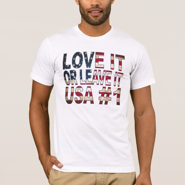 T-shirt Amour des Etats-Unis il ou le laissent ! (Devant)
