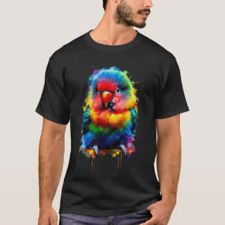 T-shirt Amour des oiseaux d'art Splash Coloré Observation