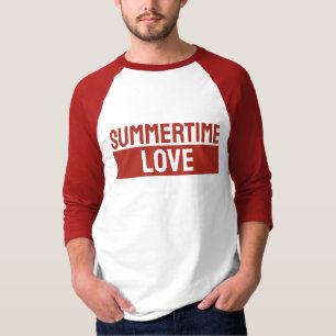 T-shirt Amour d'été Minimaliste Moderne Simple Rouge Blanc