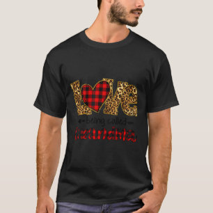 T-shirt Amour d'être appelée grand-mère léopard carreaux r