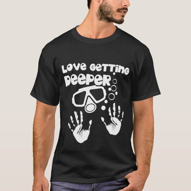 T-shirt Amour devenant plus profonde (plongée à l'air) (Devant)