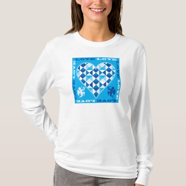 T-shirt Amour (Diamant Bleu) (Devant)