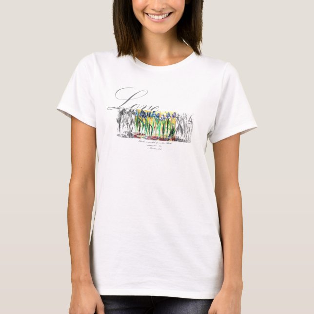 T-shirt Amour d'iris de porche de Sun (Devant)